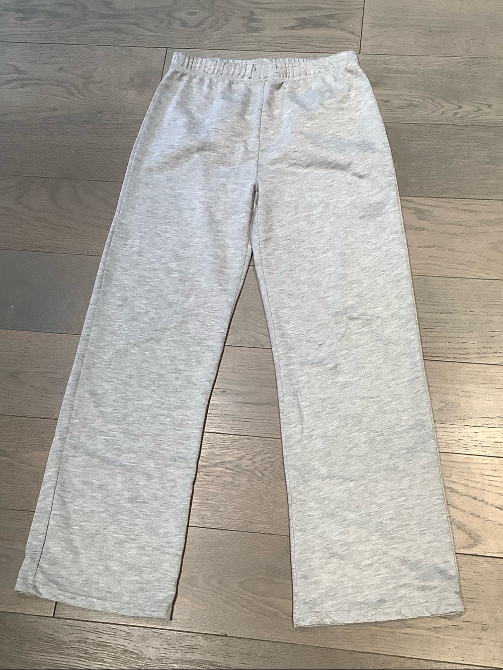 Women's Light Gray Wide-Leg Jogger Pants with Elastic Waist